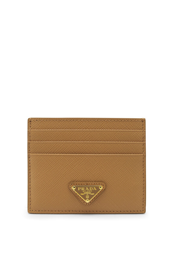 Prada - Natural Saffiano Leather Logo Card Case