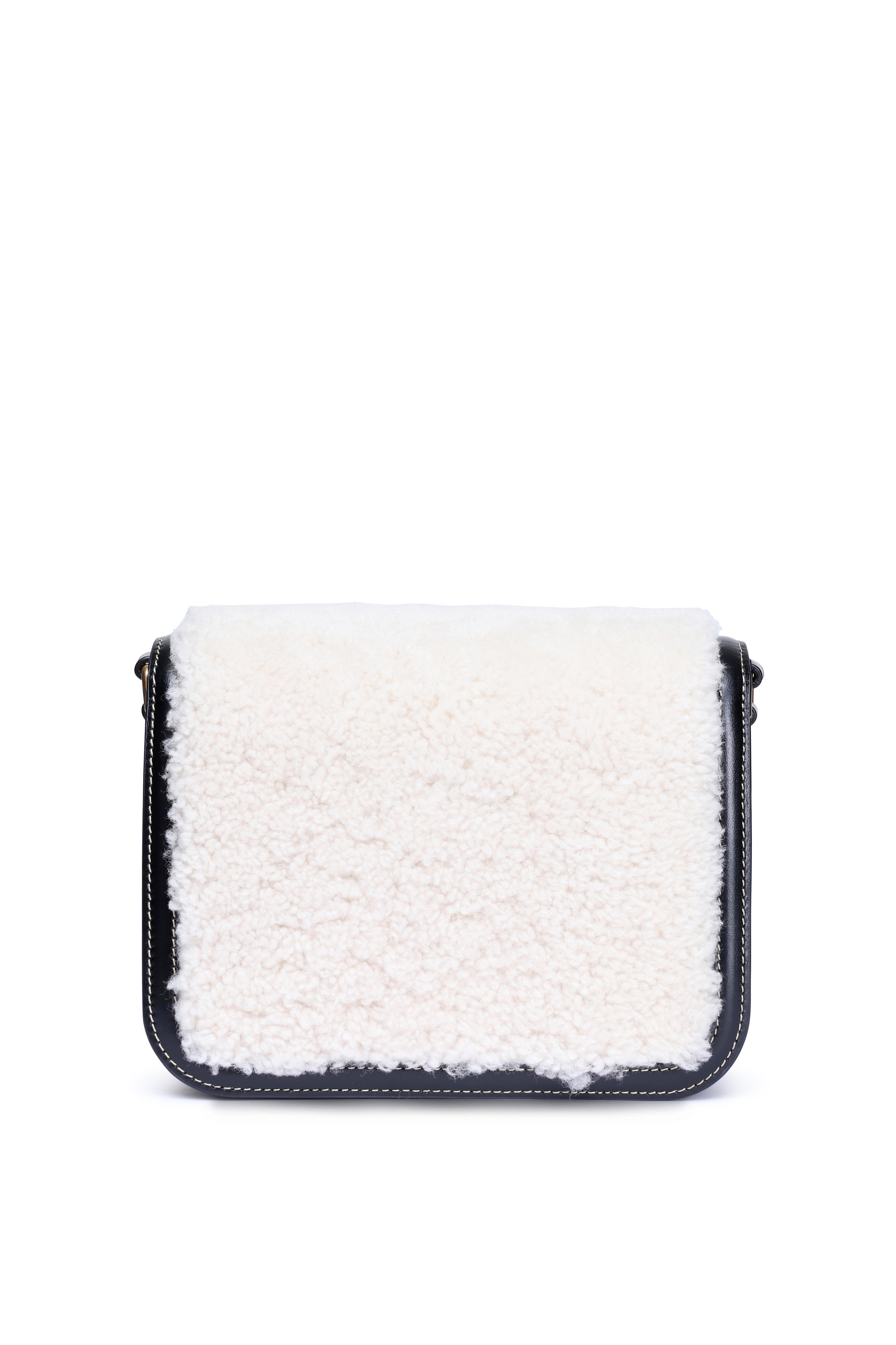 Valentino Garavani - 9TO5 Black & Natural Shearling Crossbody