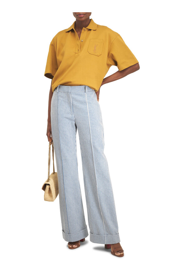 Adam Lippes Deeda Blue & White Railroad Stripe Pant - view 2