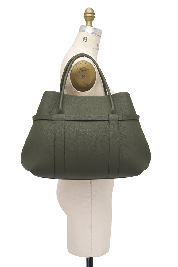 Loro Piana Large Ghiera Ribbon Green & Sun Gold Tote - view 6