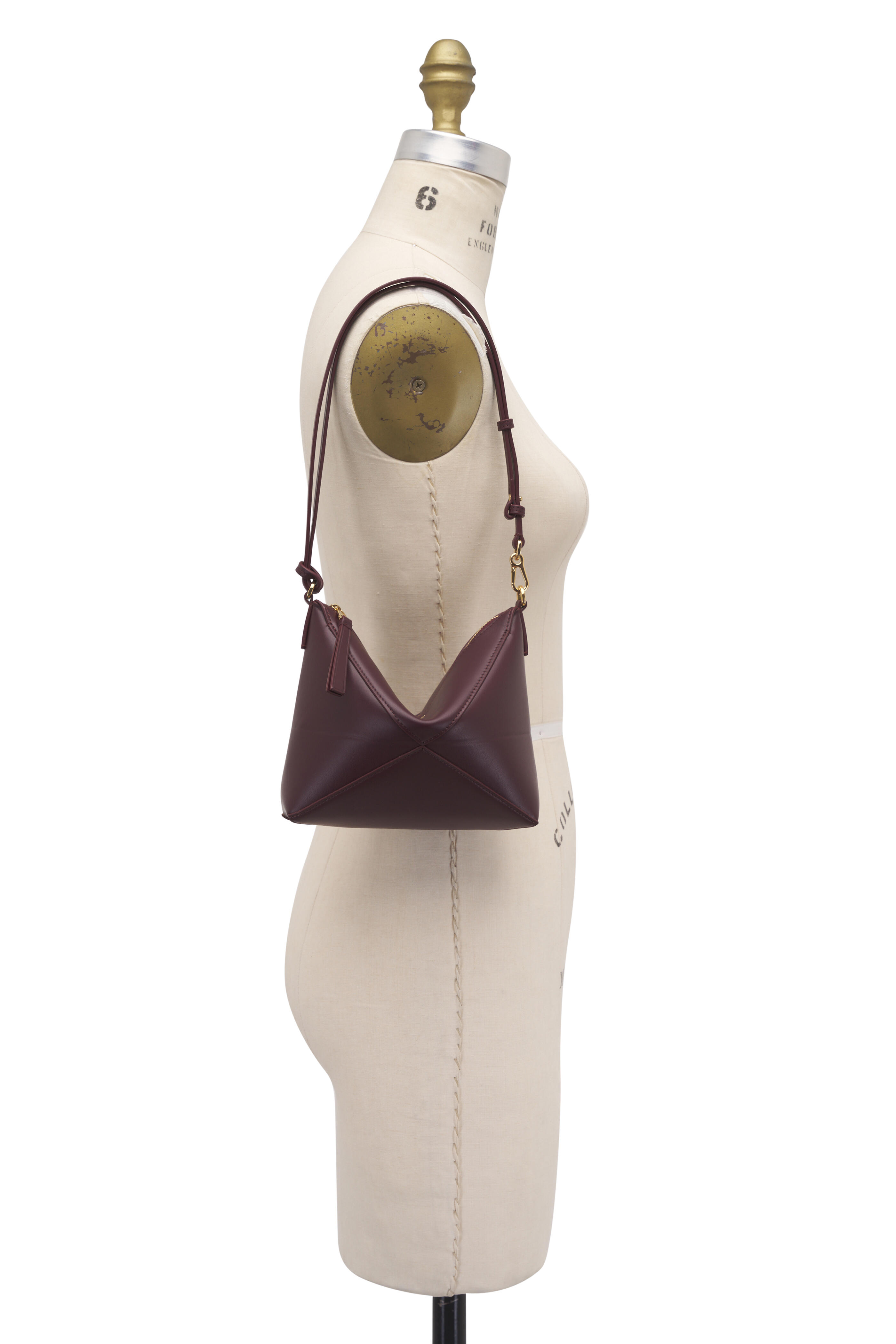 25SS new/LOEWE パズルフォールドショルダーバッグ Bag Burgundy Loewe - Puzzle Fold Burgundy Pouch | Mitchell Stores