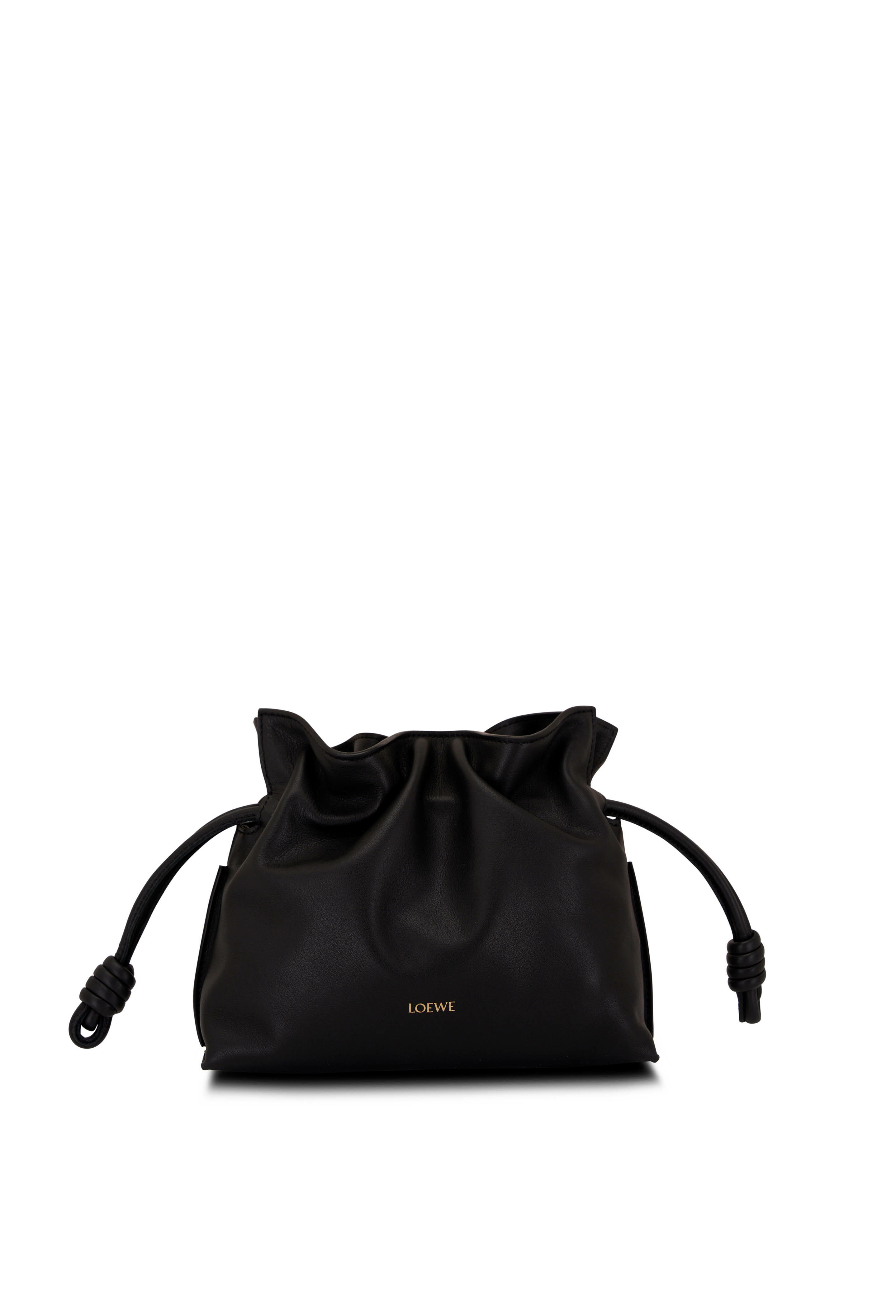 Loewe - Mini Flamenco Black Leather Knot Clutch