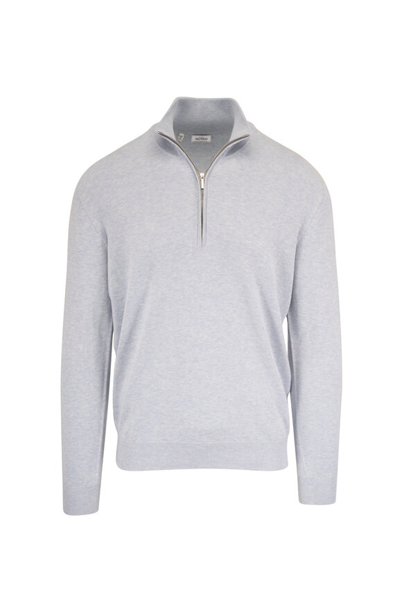 Atelier Munro Blue Mélange Quarter Zip Pullover - view 1