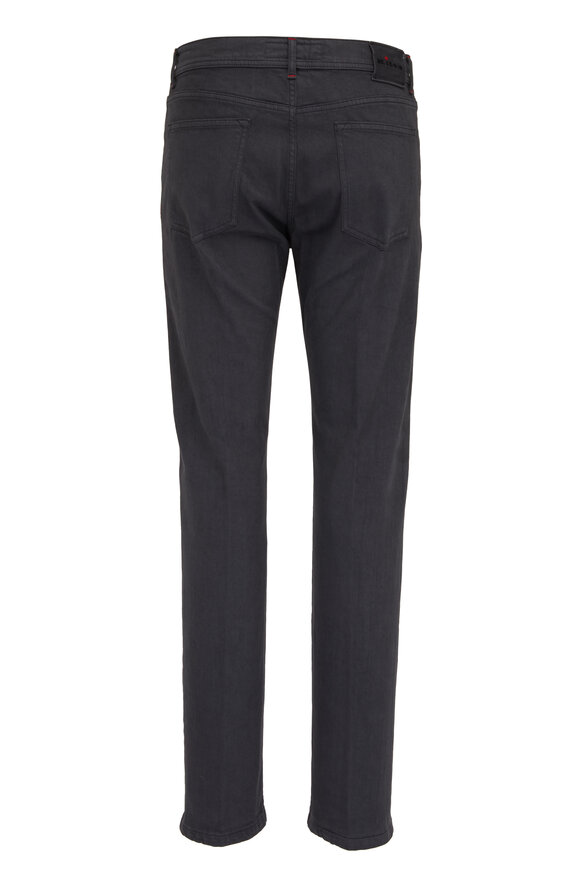 Kiton - Charcoal Gray Stretch Cotton Five Pocket Pant