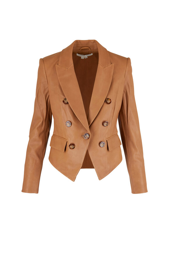 Veronica Beard - Cooke Camel Leather Dickey Jacket