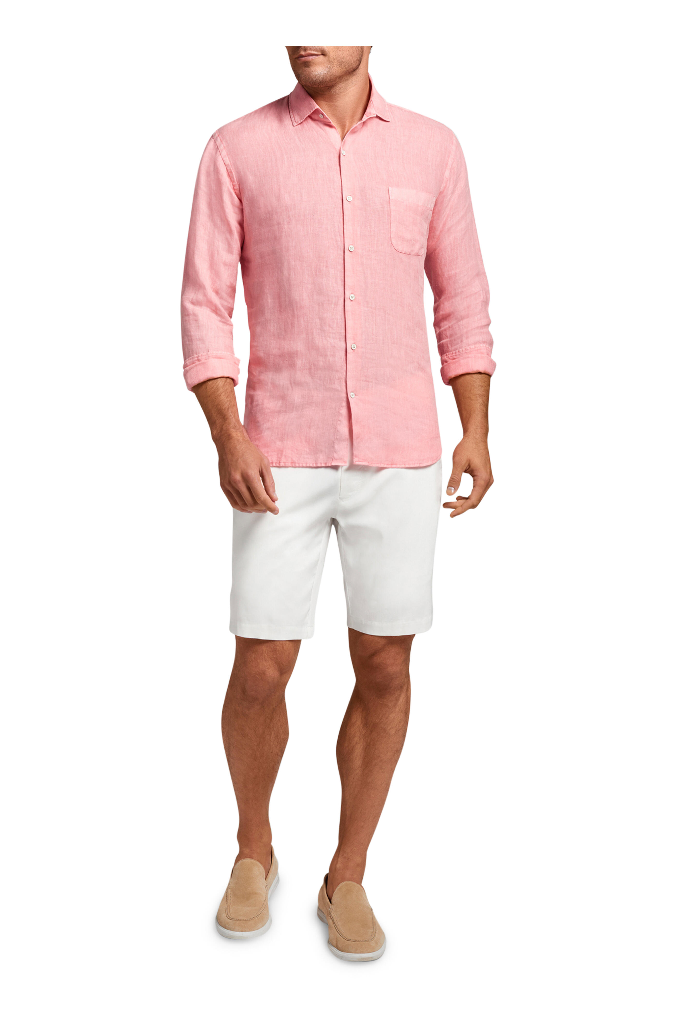 Peter Millar - Coral Reef Coastal Linen Garment Dyed Sport Shirt