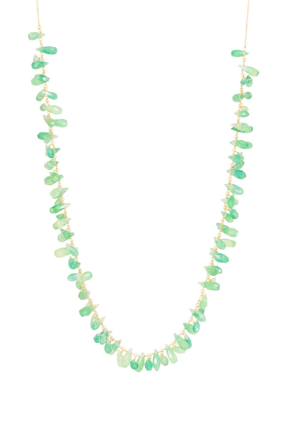 Renee Lewis 18k Yellow Gold Antique Emerald Necklace - view 1