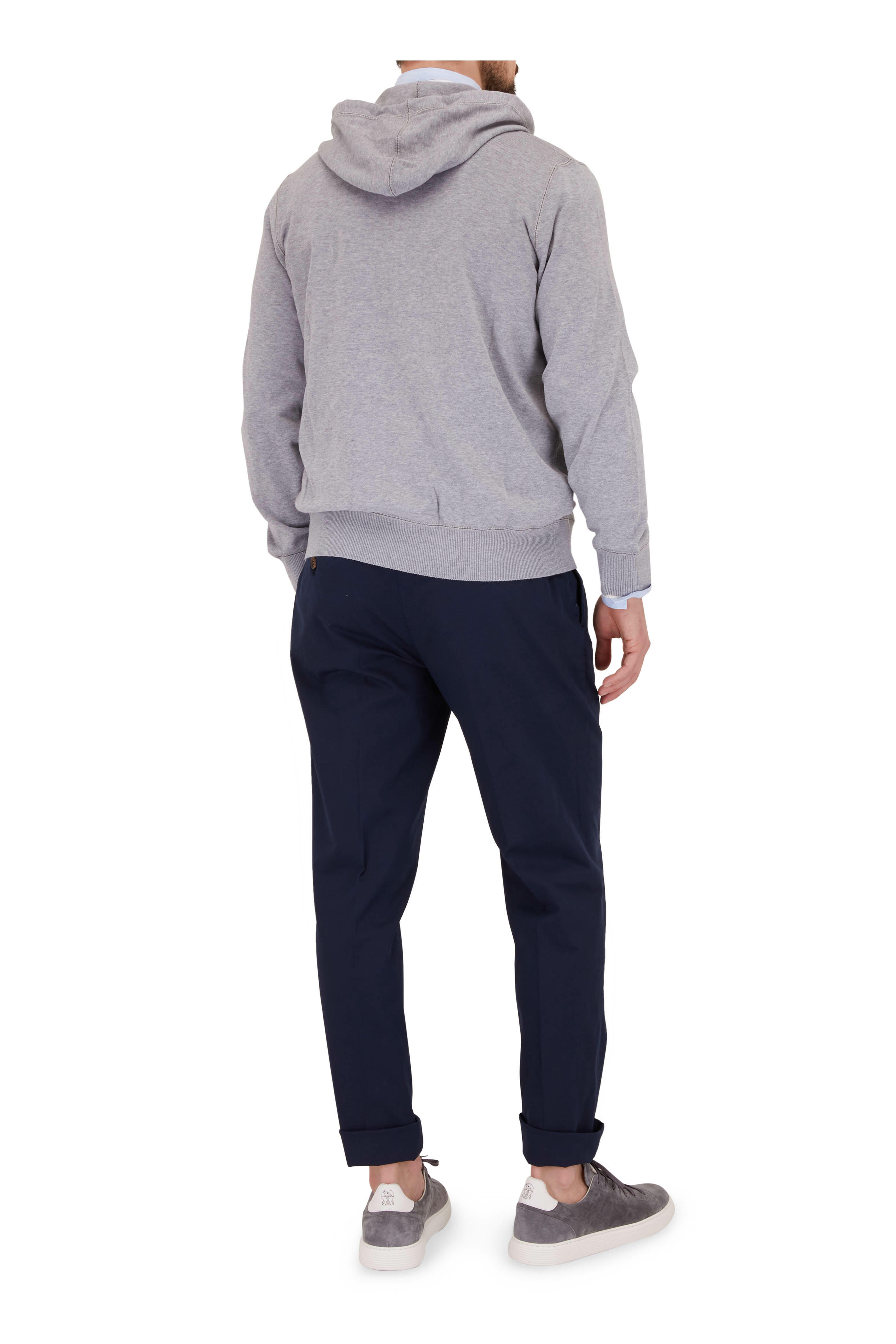 Brunello Cucinelli - Gray Front Zip Hoodie | Mitchell Stores