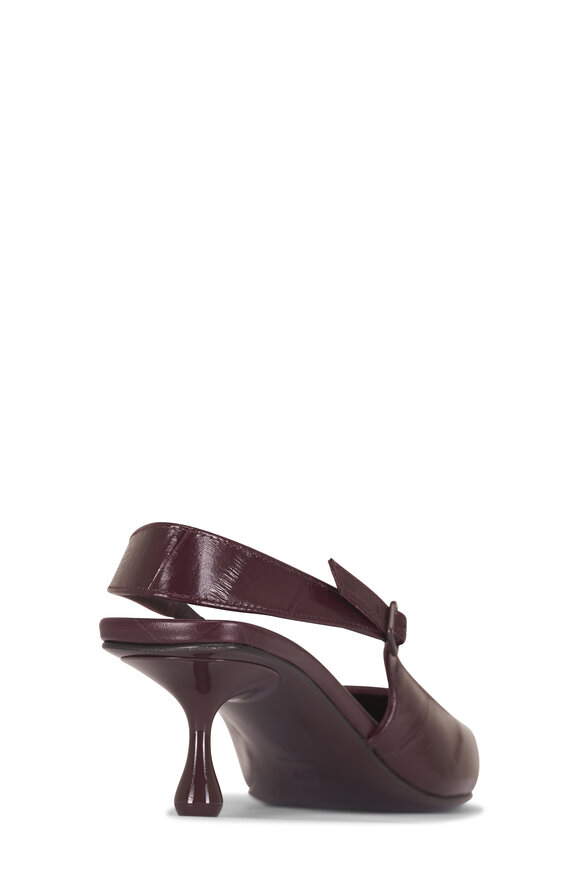 Jimmy Choo Amel Burgundy Leather Slingback, 50mm - view 5