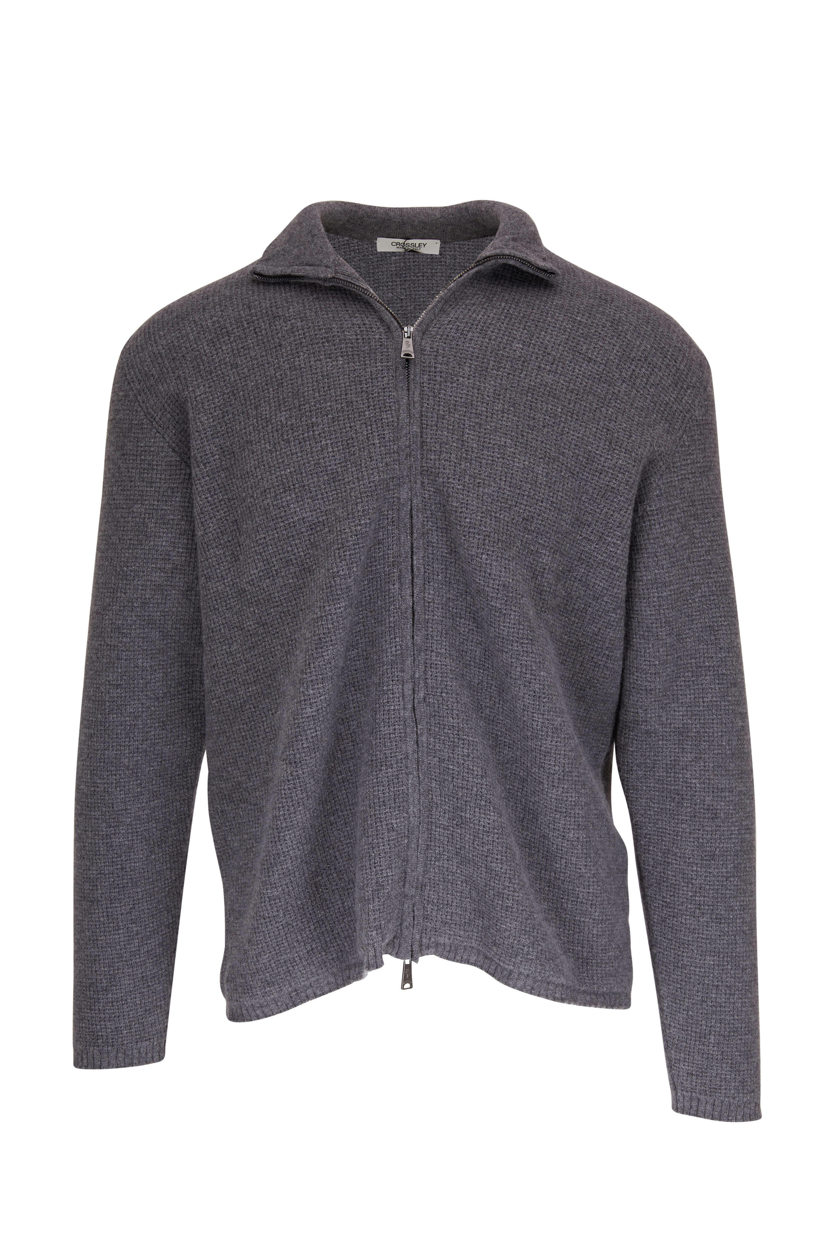 Crossley - Solid Gray Microwaffle Full Zip | Mitchell Stores