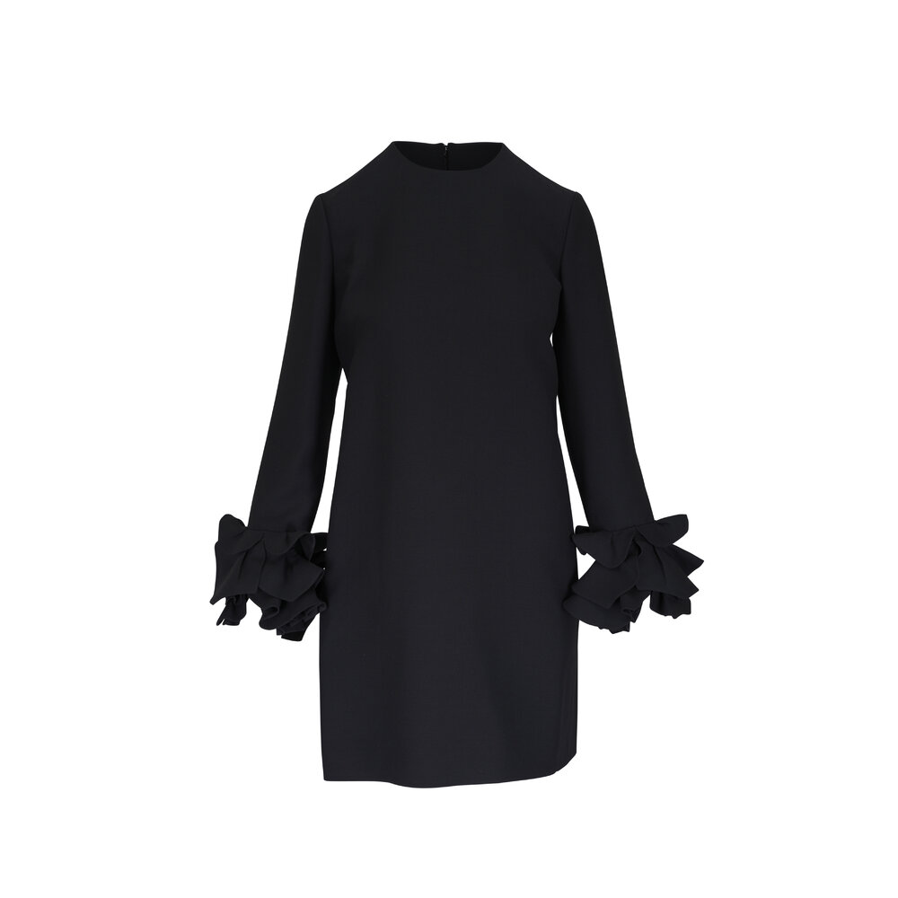 Valentino★素敵！Black/Sheer Tulle Short Sleeve A-Line Dress NWT Valentino Black/Sheer Tulle Short Sleeve A-Line Dress