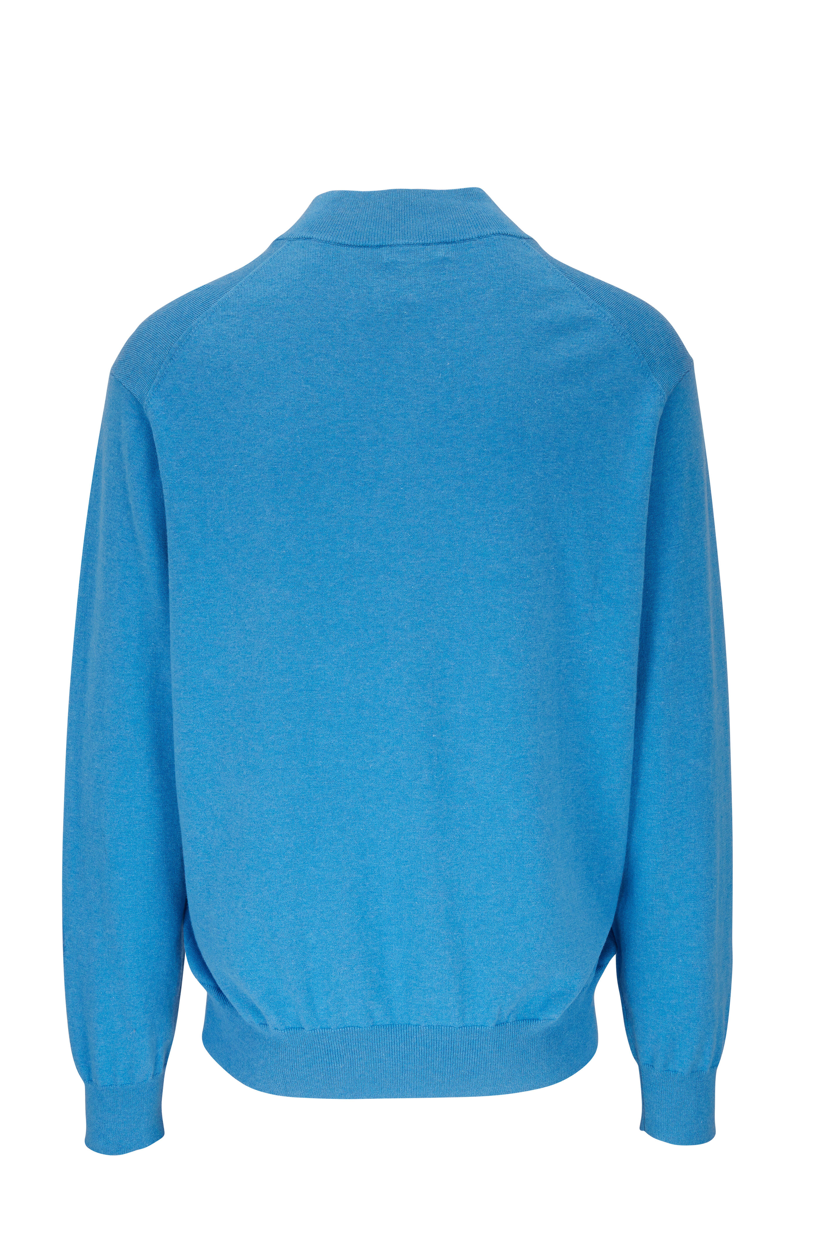 Peter Millar - Blue Cotton, Silk & Cashmere Quarter-Zip Pullover