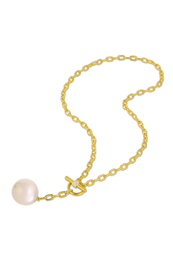 Leigh Maxwell 18k Yellow Gold Moonstone Lariat Necklace - view 2