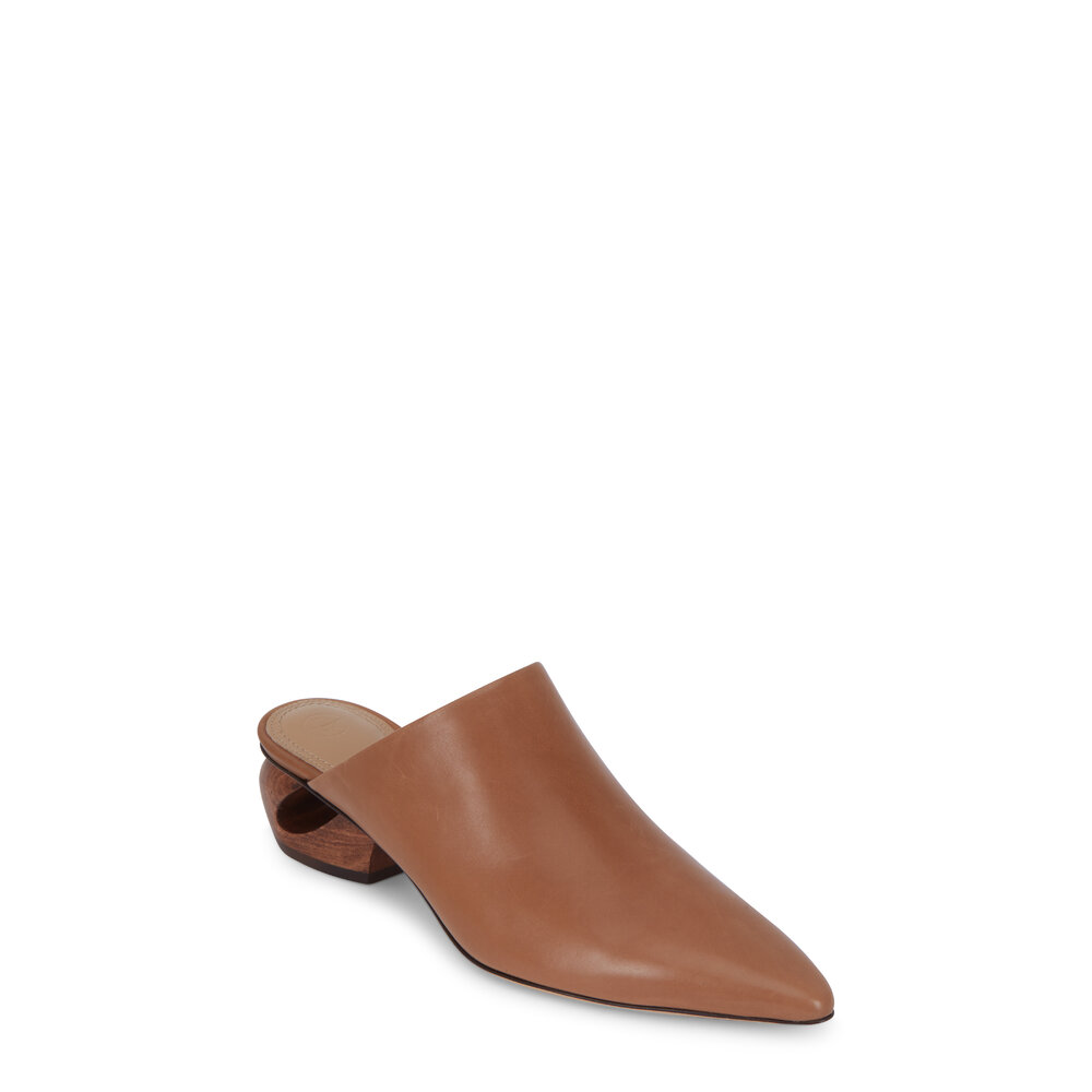The Row - Haya Camel Leather Mule, 40mm | Mitchell Stores