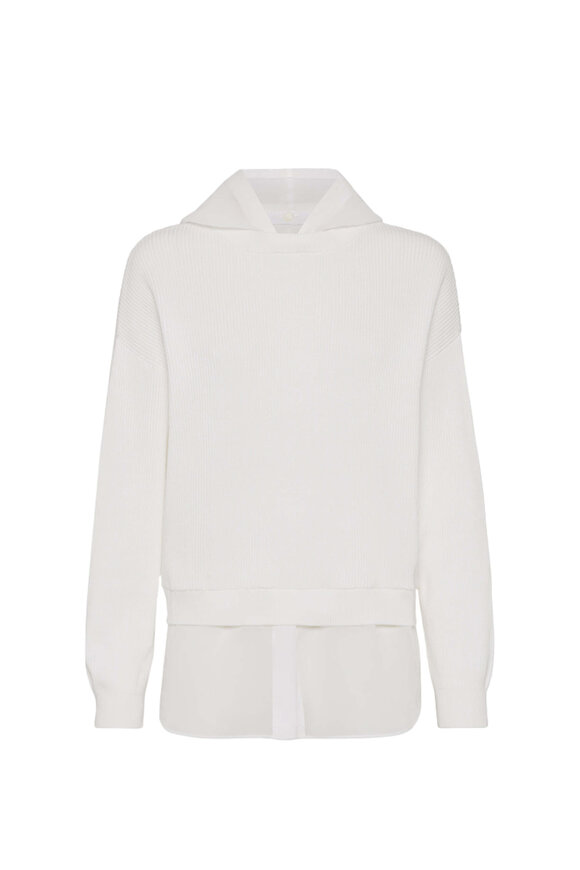 Brunello Cucinelli - White Cashmere Monili Hooded Cardigan