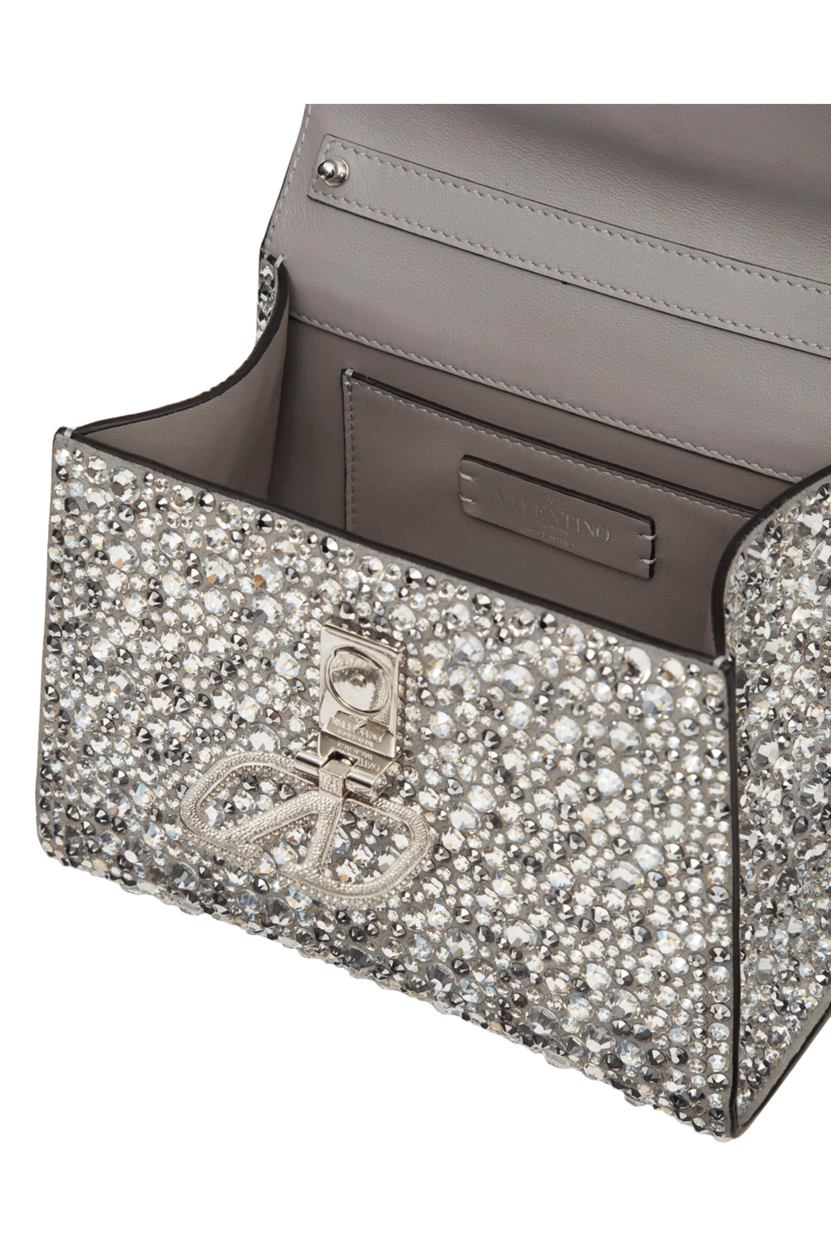 Valentino Garavani - Mini VSling Crystal Top Handle Bag in Moonlight