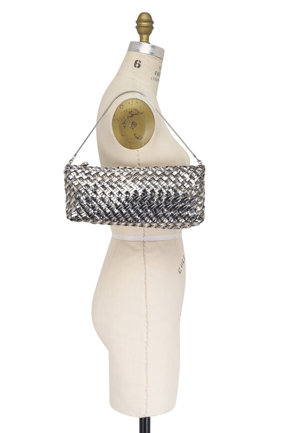 Naghedi Gala Double Weave Pewter Metallic Shoulder Bag - view 5