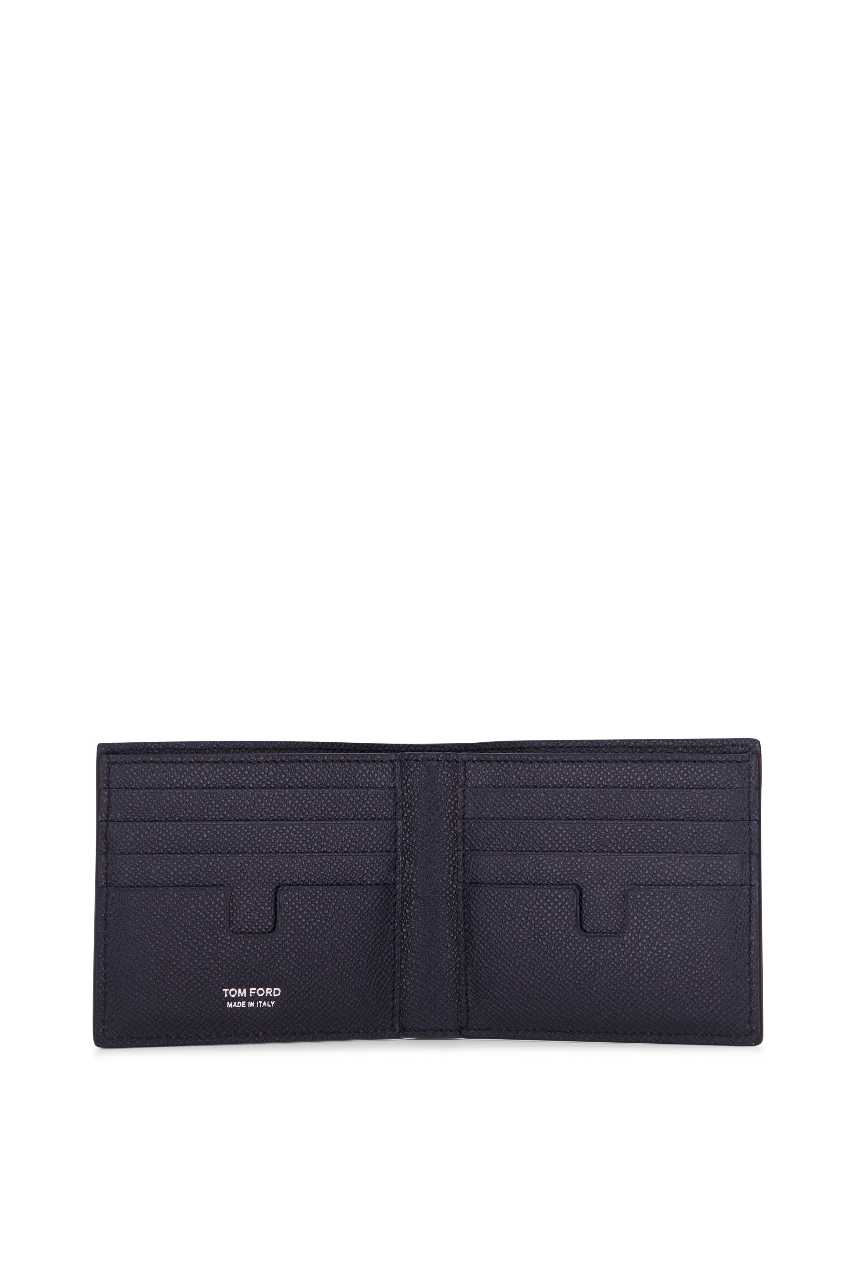 Tom Ford - Midnight Blue Grained Leather Bi-Fold Wallet