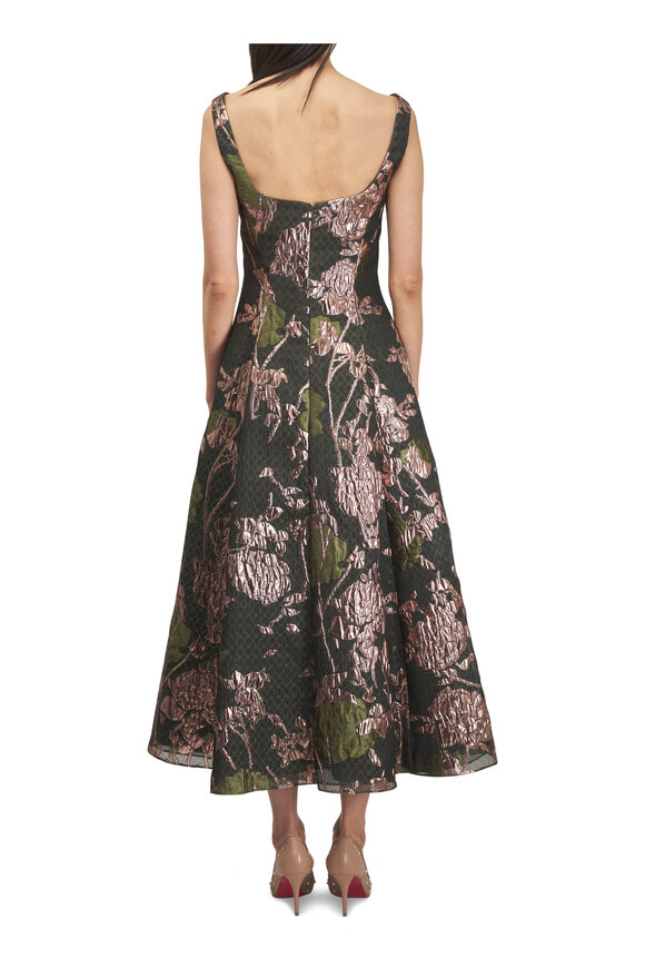 Lela Rose Olivia Cactus Multi Floral Fil Coupe Dress - view 4