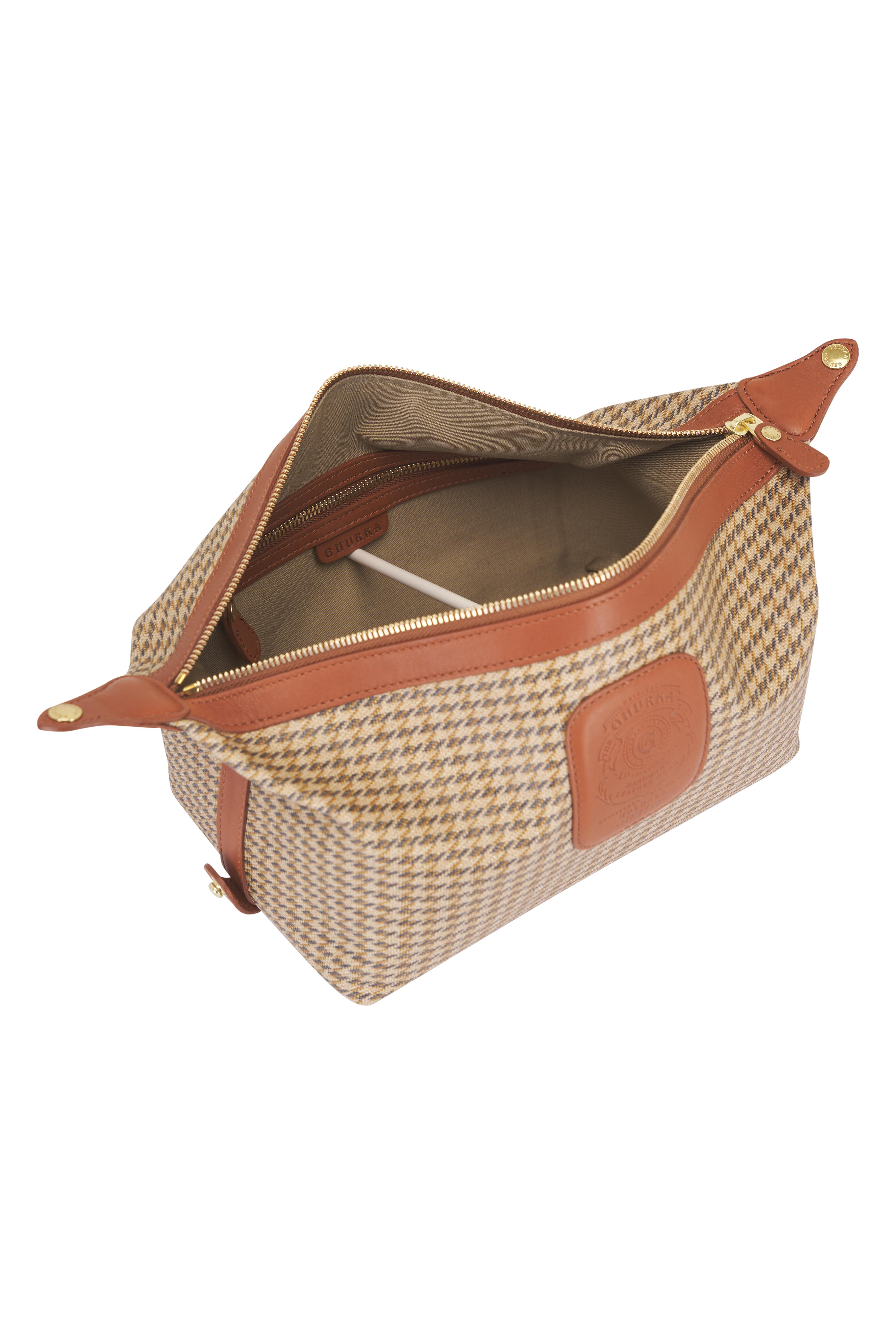 Ghurka - Derby 101 Khaki Twill Plaid Dopp Kit