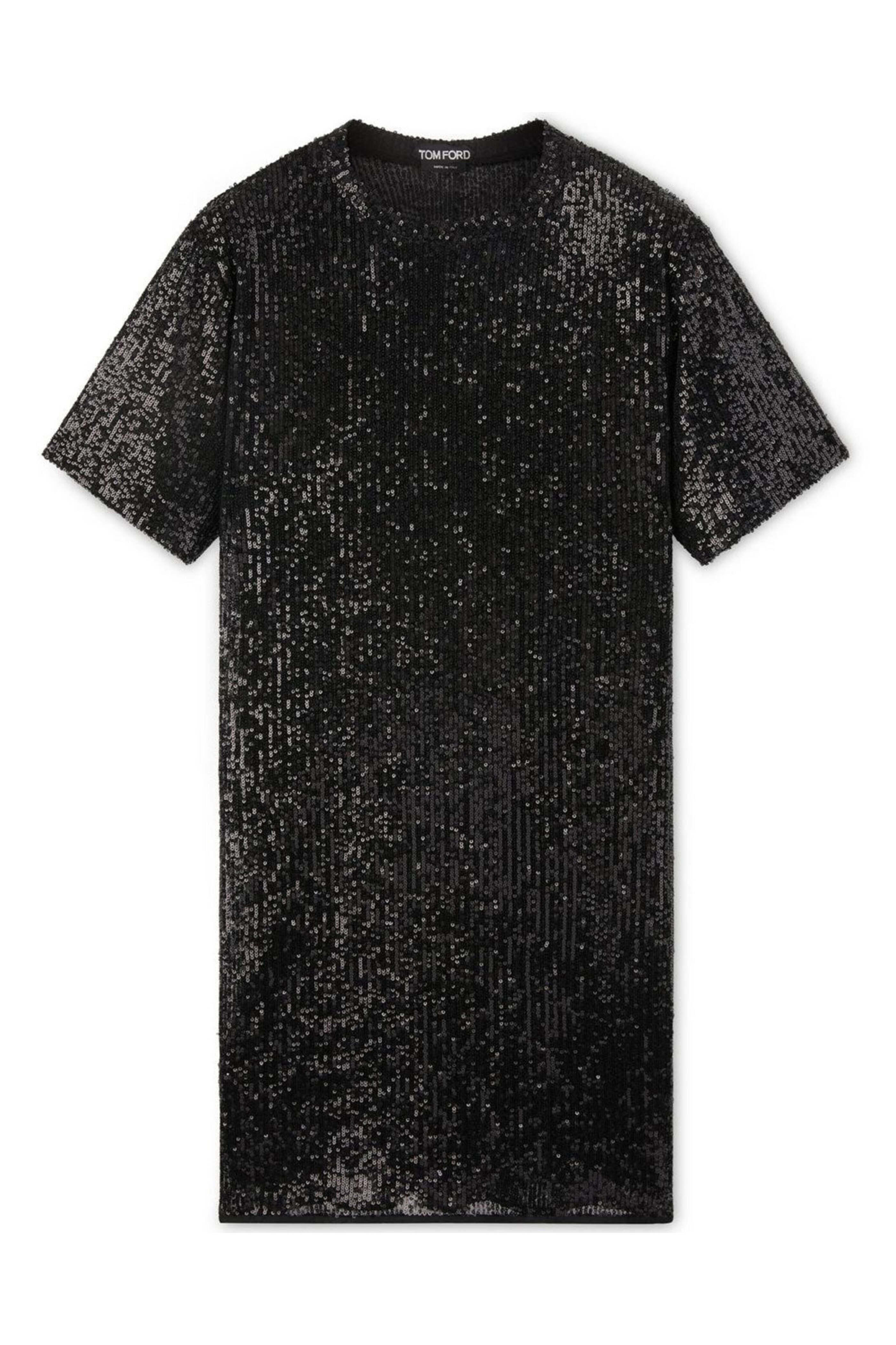 Tom Ford - Black All Over Sequin Mini Shirt Dress