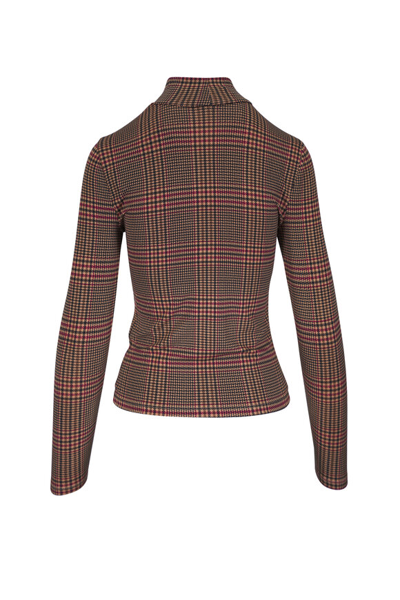 Veronica Beard - Nate Camel & Black Houndstooth Mockneck Top