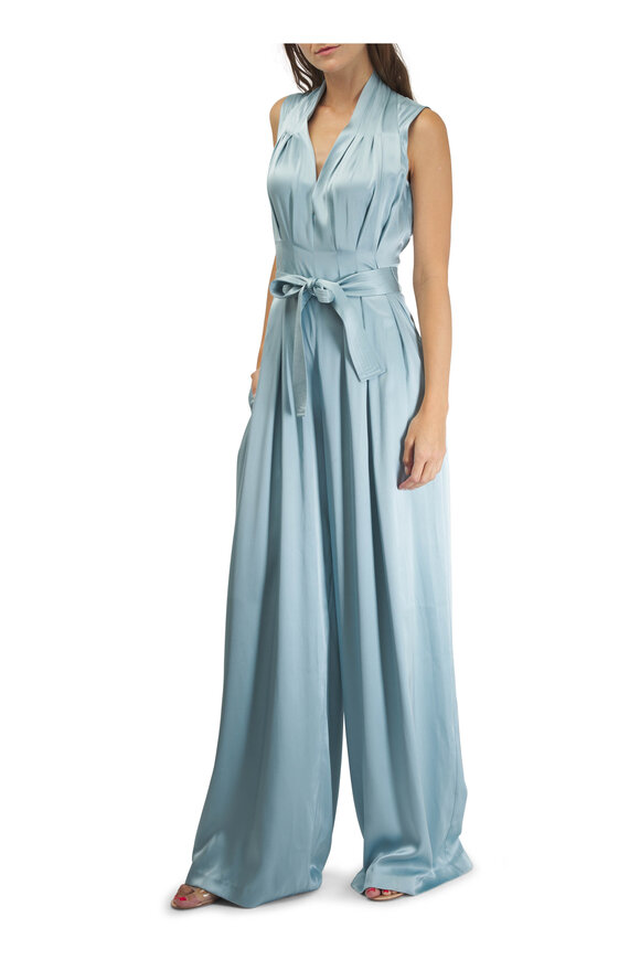 Adam Lippes - Nansi Mist Blue Silk Jumpsuit