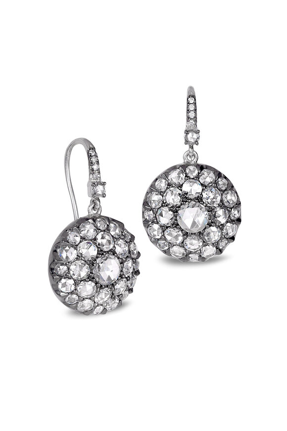 Nam Cho 18k White Gold Gregorian Rose Medium Disc Earring - view 1