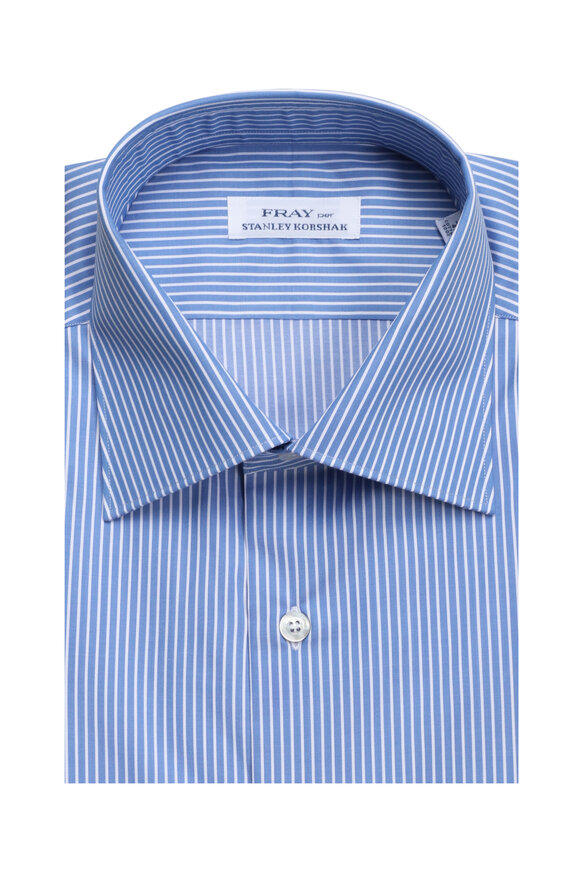 Fray Blue & White Striped Dress Shirt