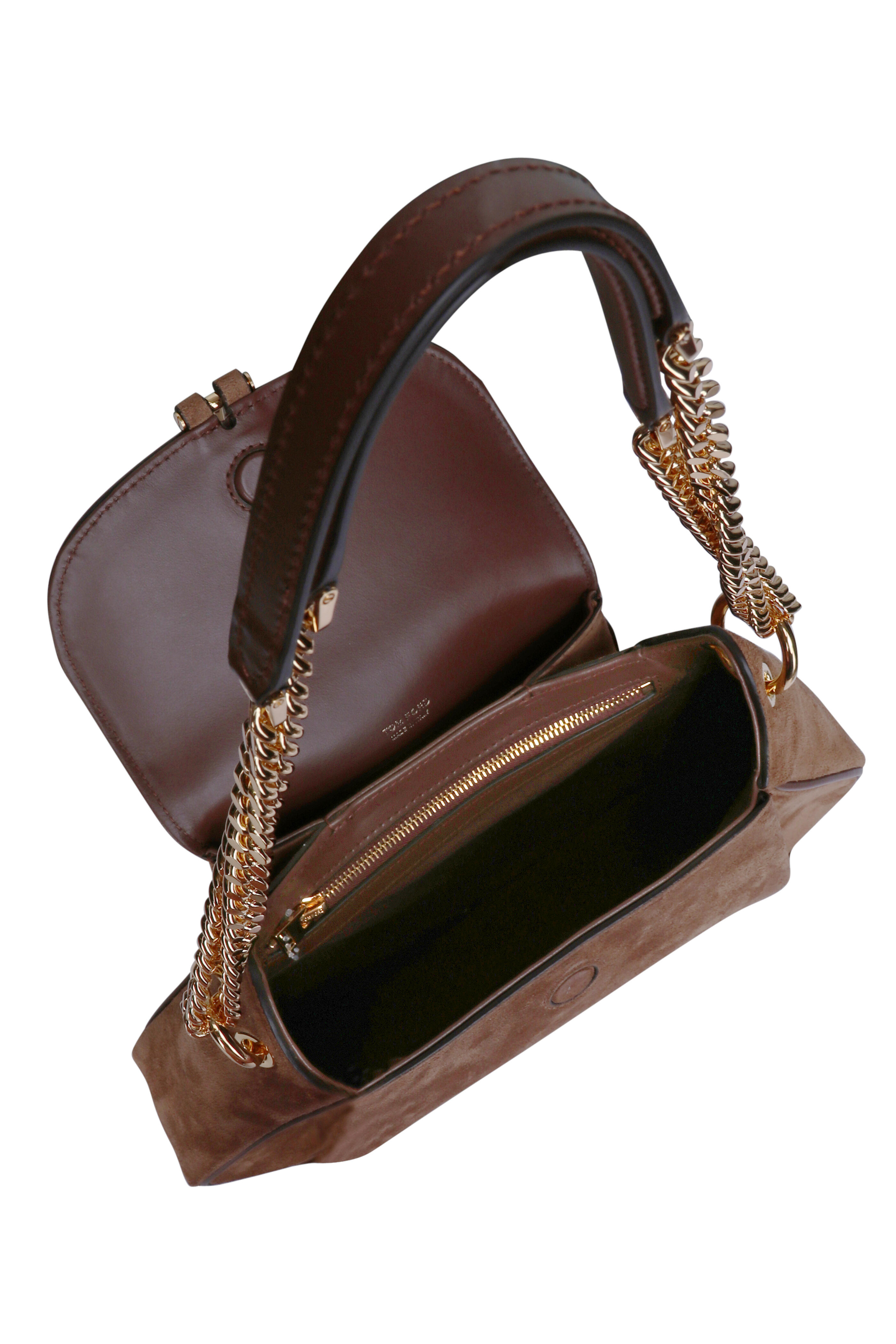 【TOM FORD】 Tara スモール クロスボディ バッグ ブラウン 25SS TOM FORD Tara Mini Flap Crossbody Bag in Suede | Neiman Marcus