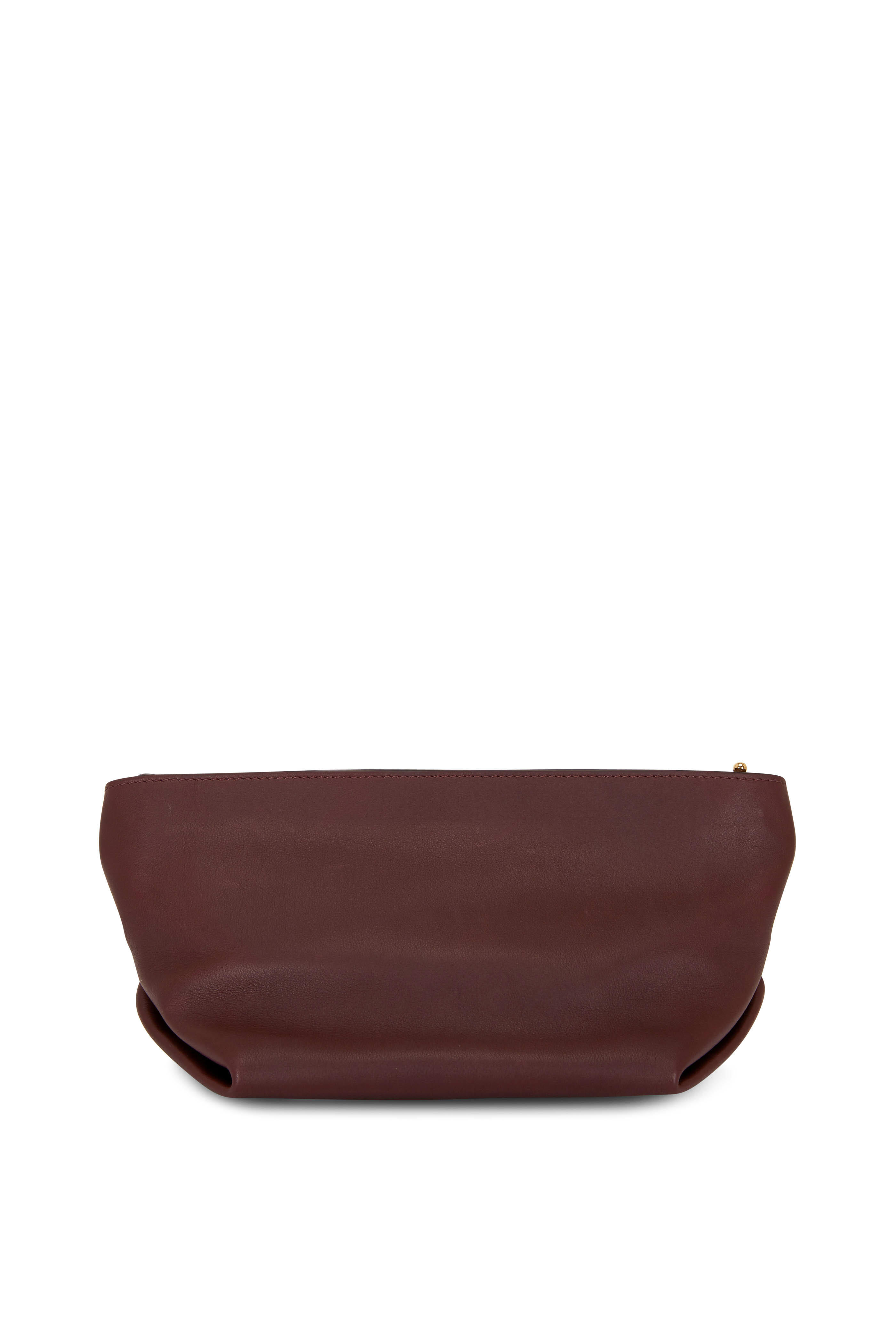 Khaite - Adelin Deep Red Leather Envelope Crossbody Bag