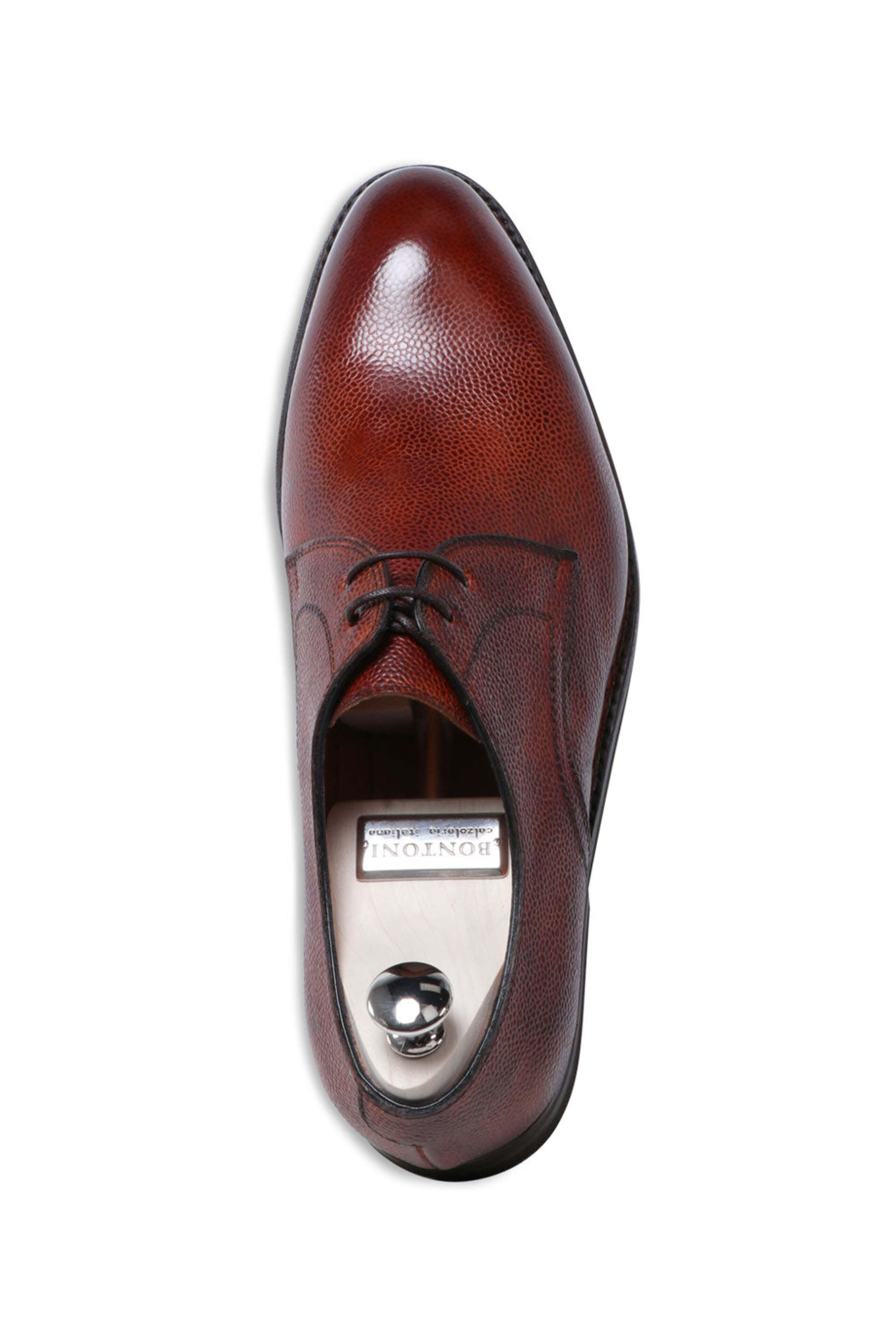 Bontoni - Carnera Pebble Grain Leather Laceup in Brown