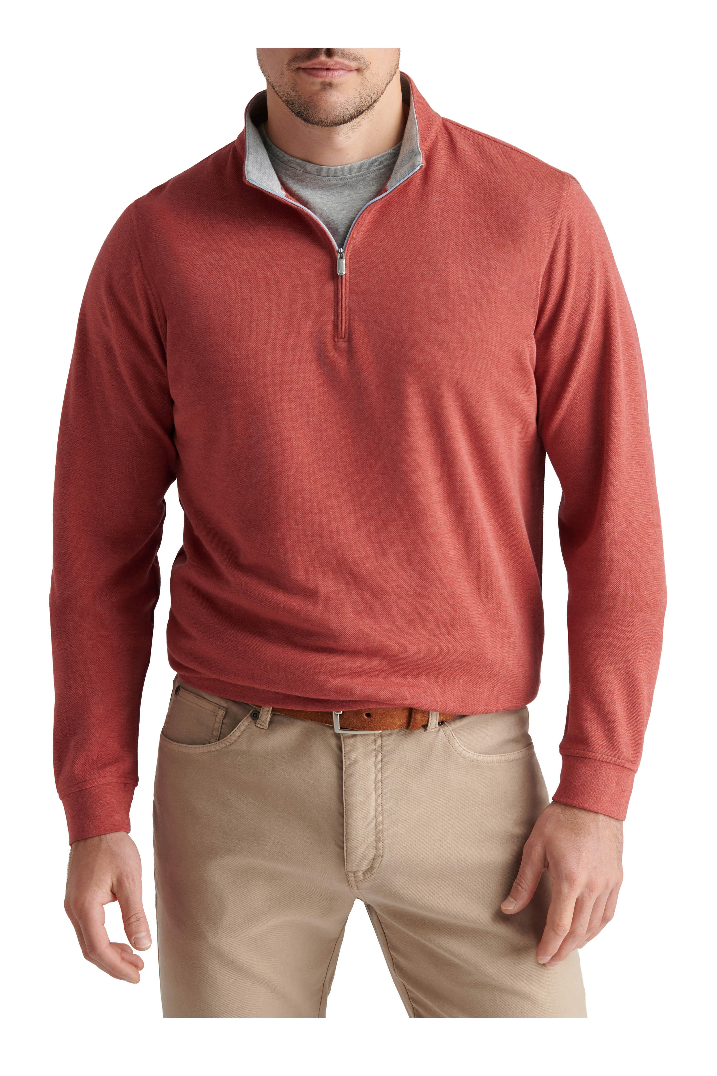 Peter Millar - Crown Comfort Sparrow Red Quarter Zip Pullover