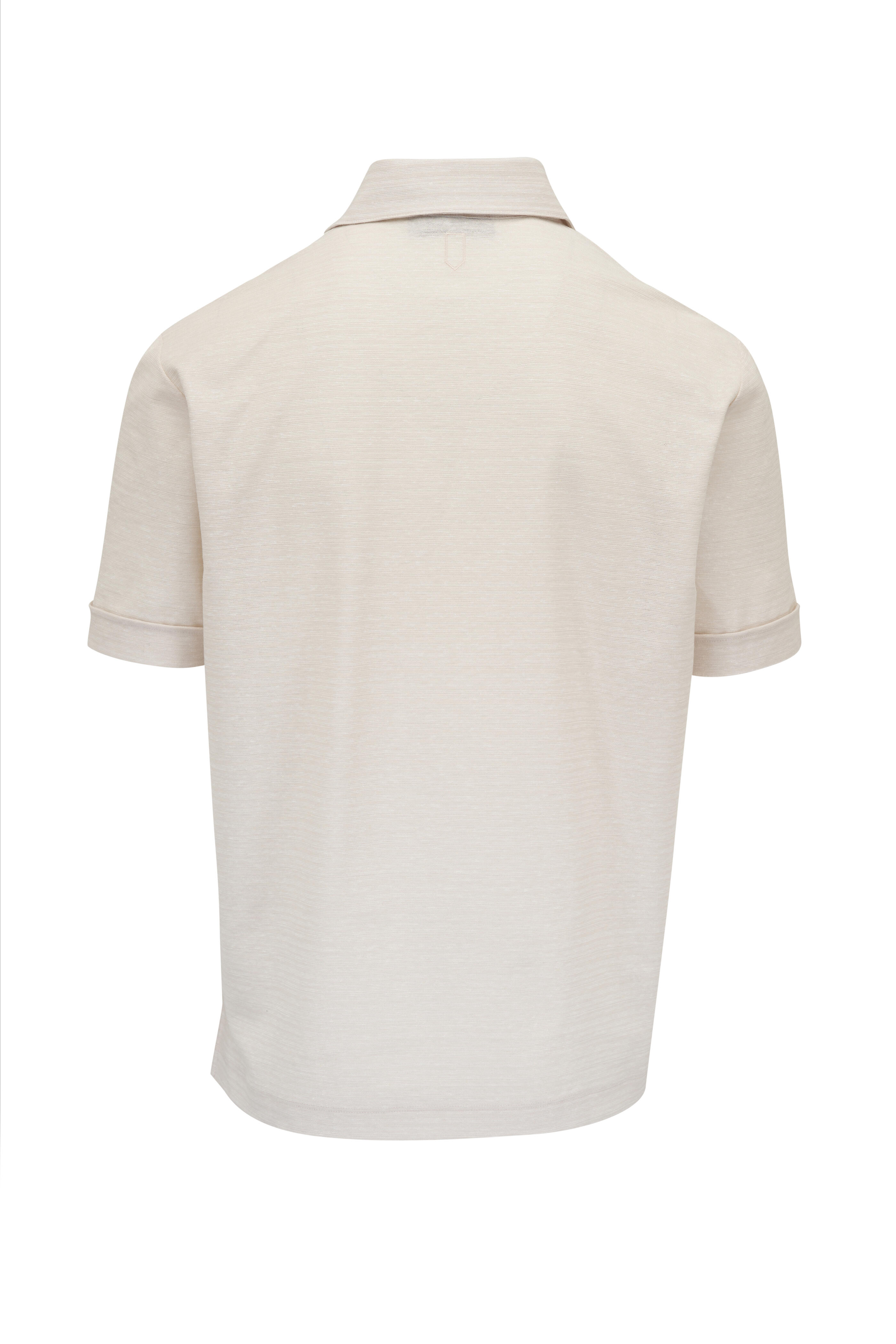 Canali - Creme Cotton & Linen Polo