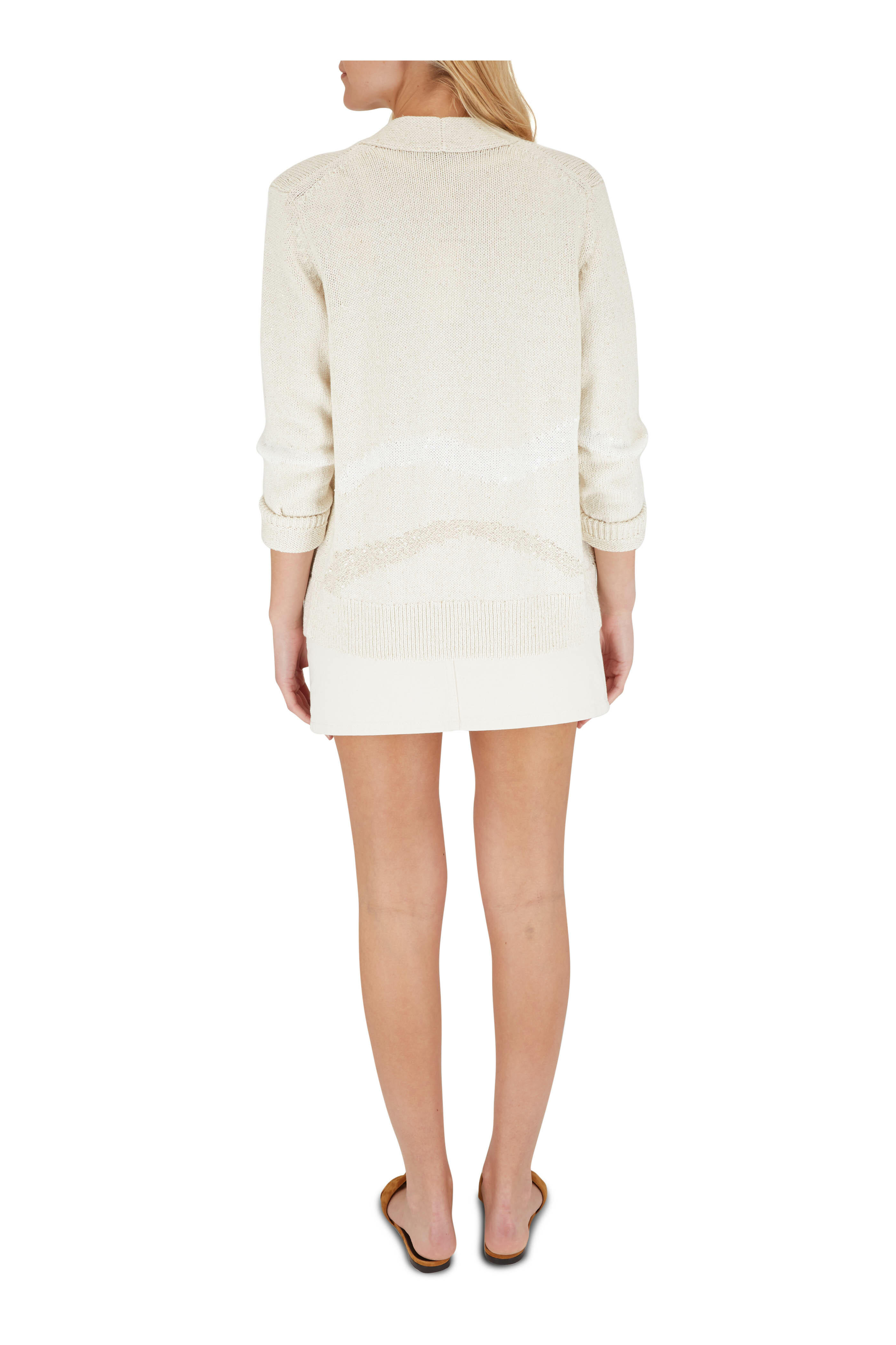 Lafayette 148 New York Ivory Knit Hat Waffle Knit Cap - 14 Ivory | Dant main image 2