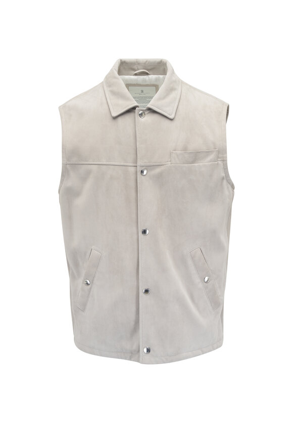 Brunello Cucinelli Beige Suede Vest