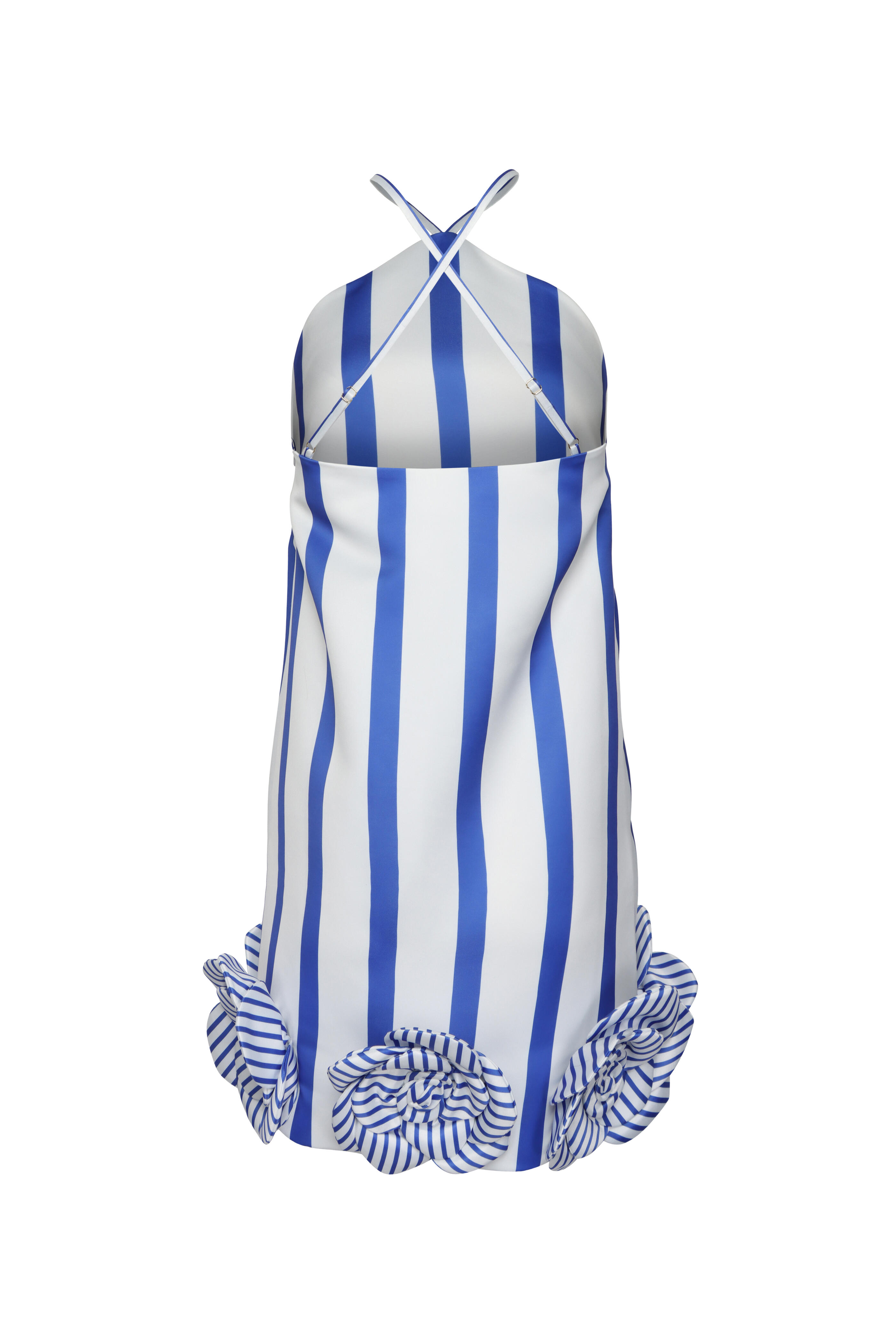 Leo Lin - Suzy Navy Stripe Halterneck Mini Dress
