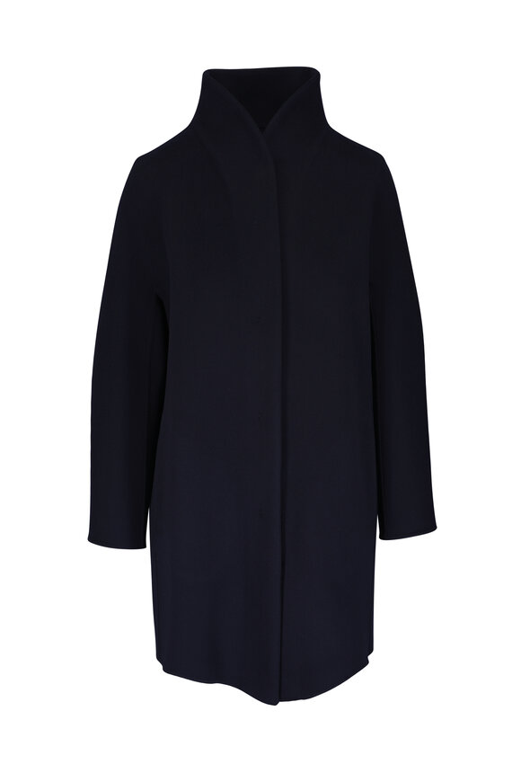 Loro Piana Scotty Navy Baby Cashmere Coat