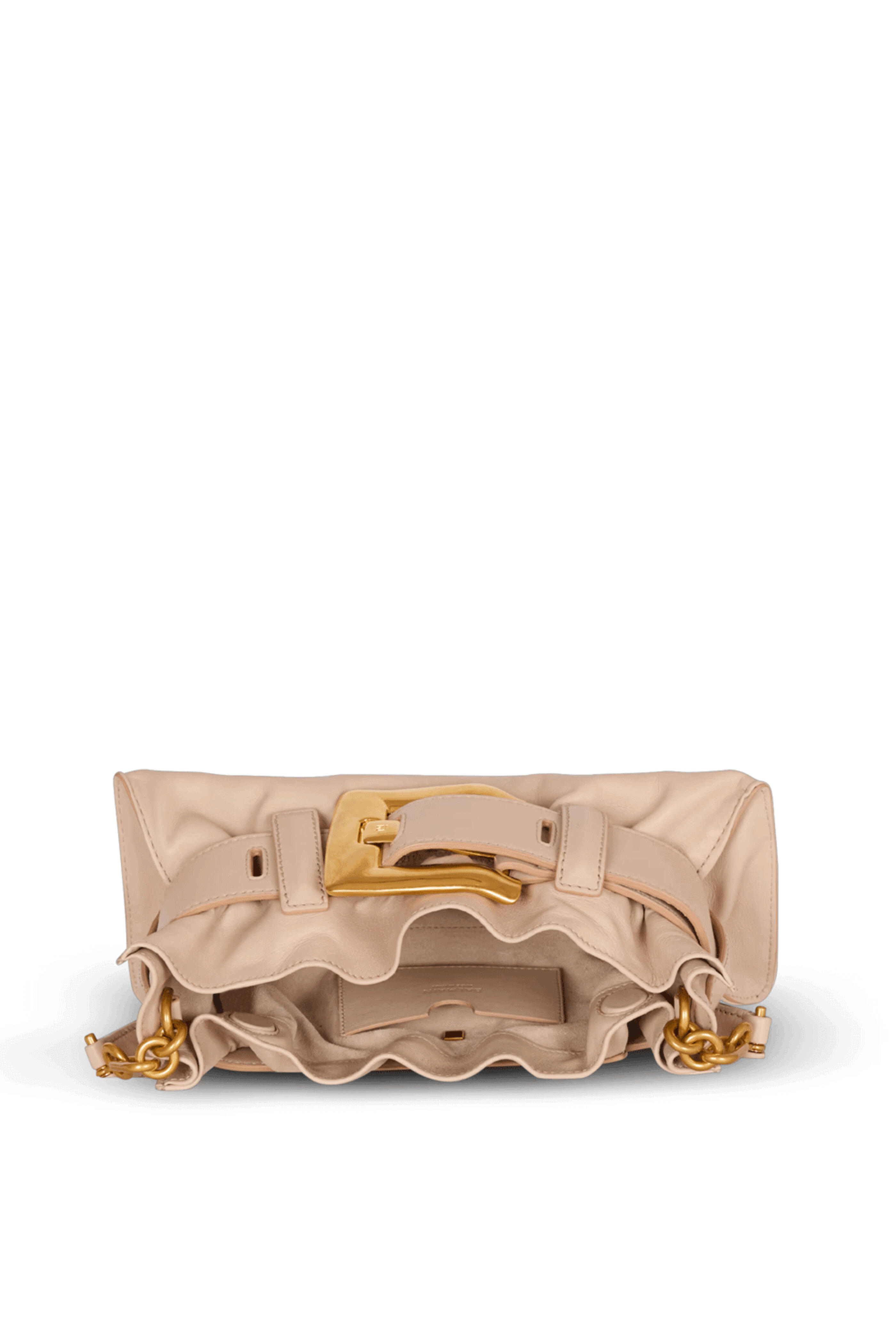 Balmain - Mini Anthem Buckle Shoulder Bag in Neutral