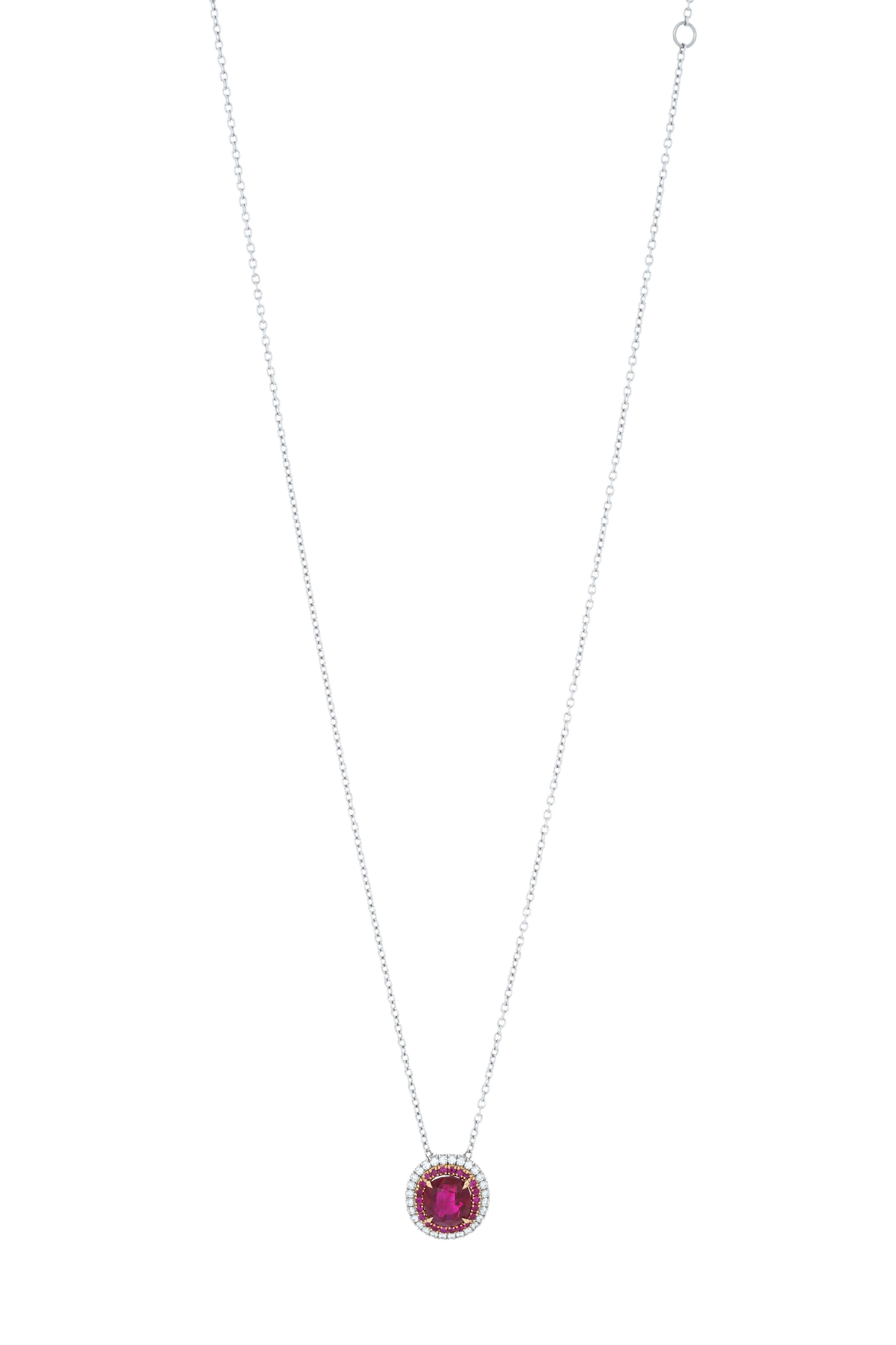 Omi Privé - 18K Rose Gold & Platinum Ruby & Diamond Necklace