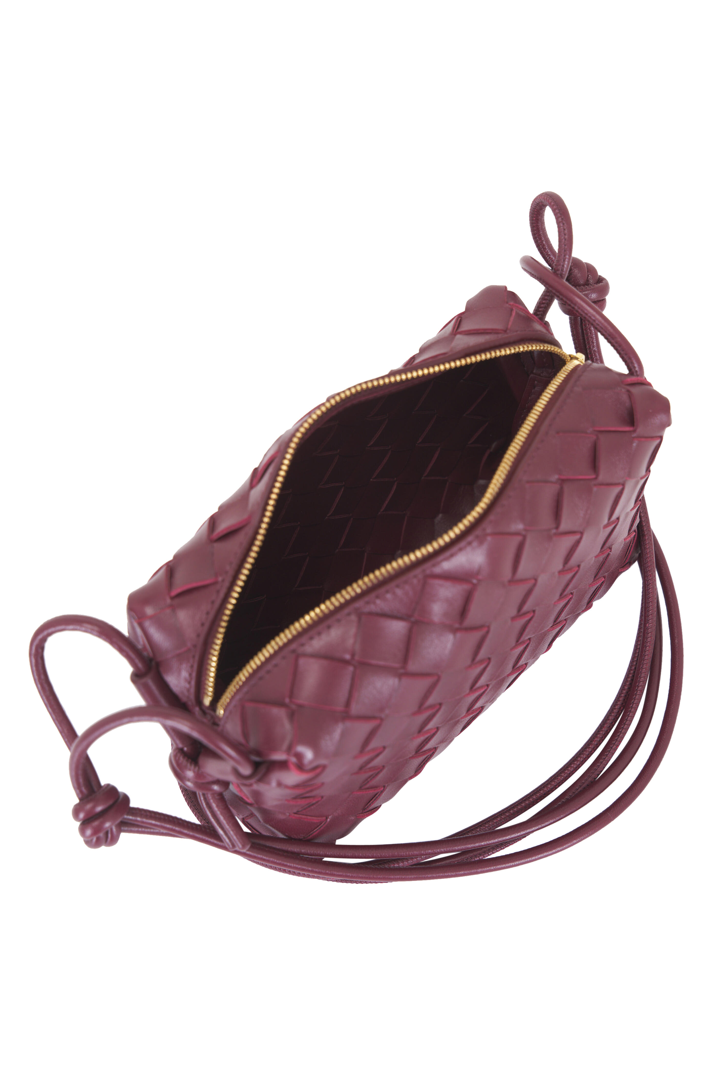 Bottega Veneta - Mini Loop Burgundy Intrecciato Leather Bag