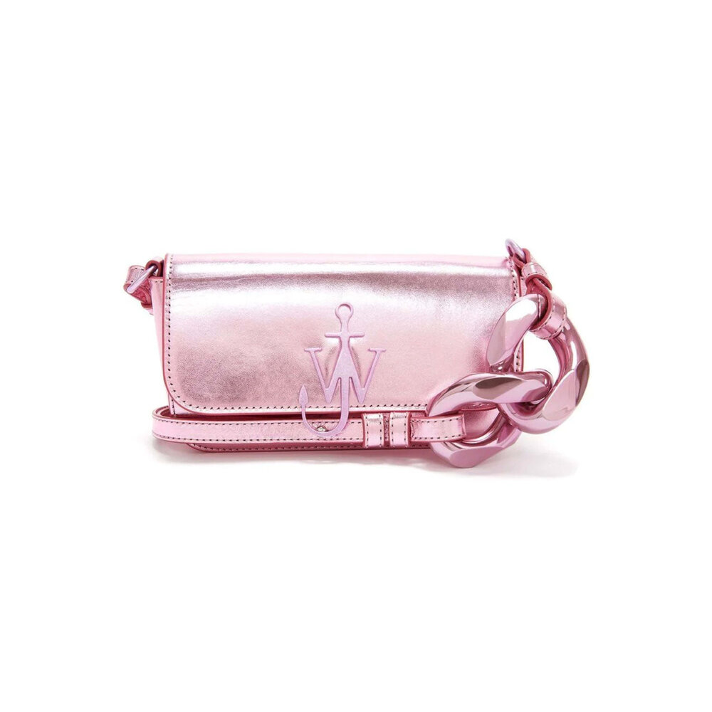 Jw Anderson Tonal Chain Baguette Anchor Bag in Pink