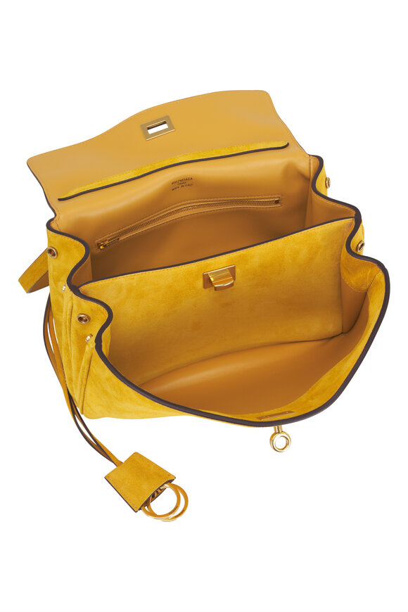 Balenciaga Small Rodeo Curry Suede Top Handle Bag - view 4