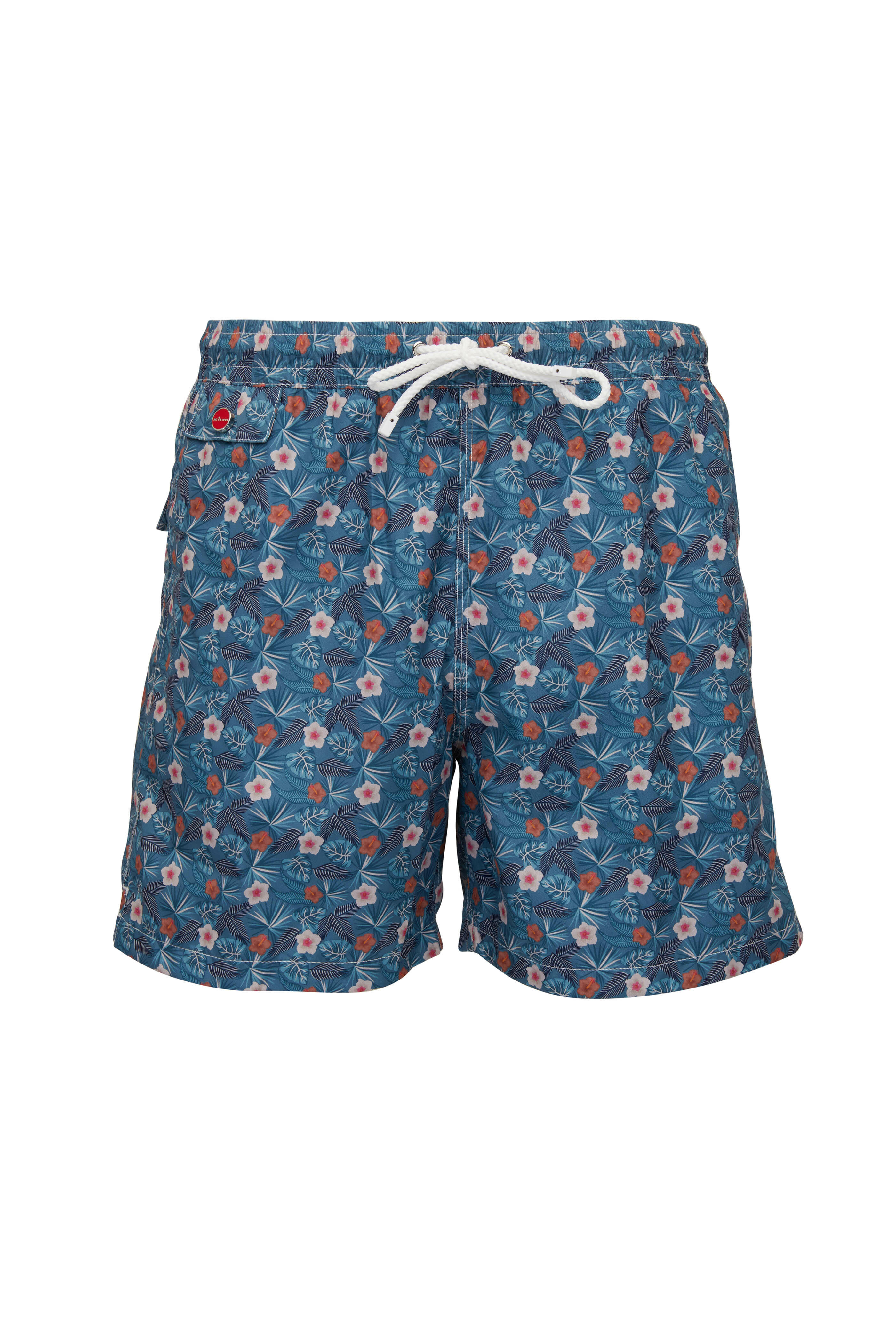 Kiton - Tropic Green Floral Print Swim Trunks | Mitchell Stores