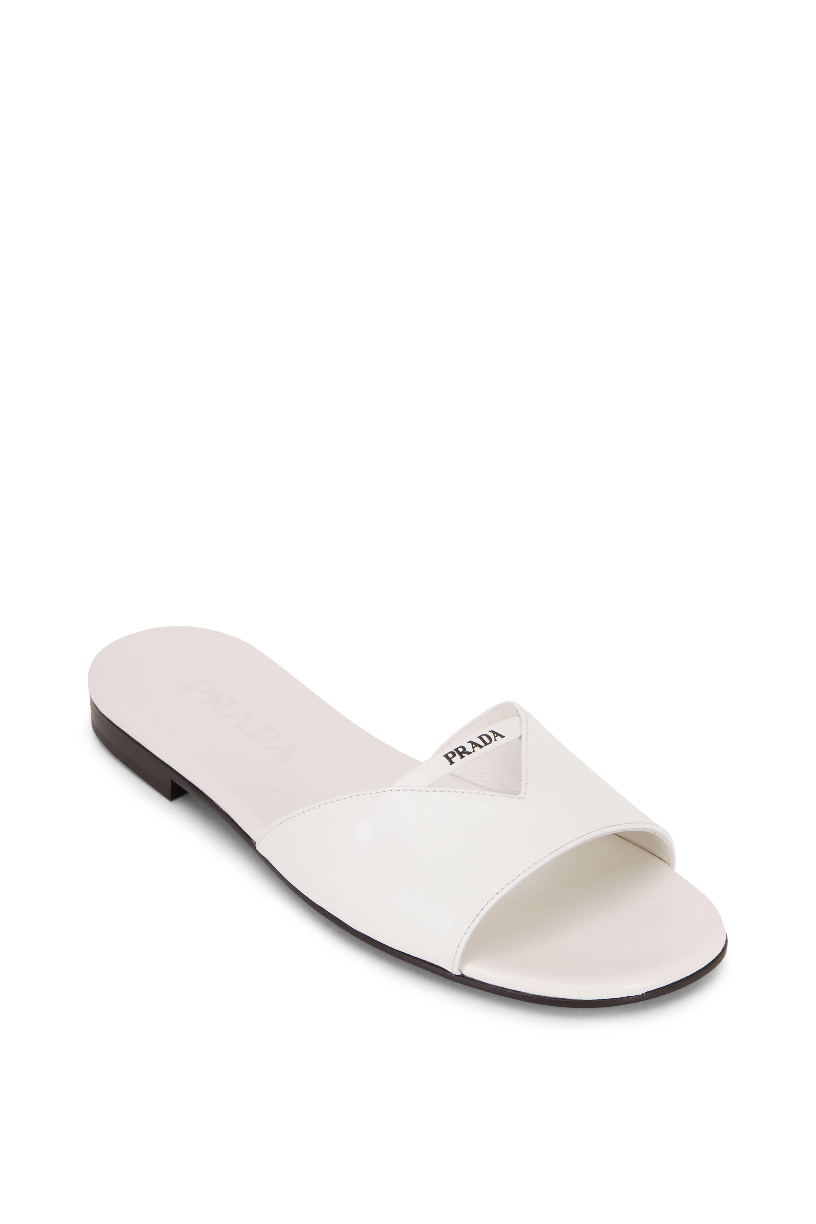 Prada - White Patent Leather Pool Slide | Mitchell Stores