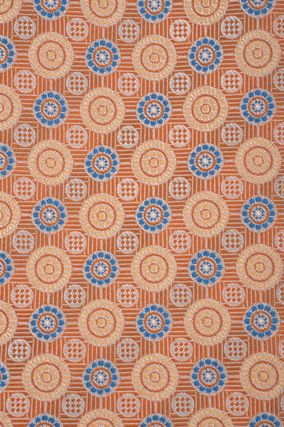 Eton - Orange & Blue Medallion Silk Necktie