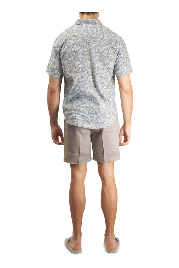 Faherty Brand Breeze Teal Island Floral Short Sleeve Sport Shirt - view 4