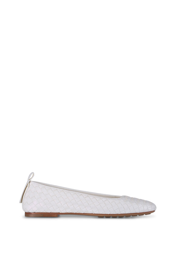 Bottega Veneta Charlotte Alabaster Woven Leather Ballerina Flat - view 3