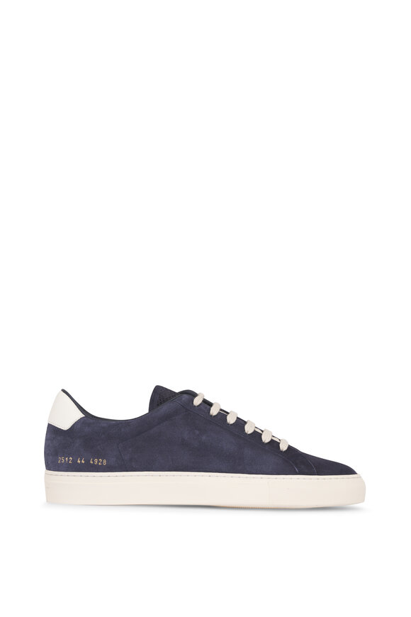 Common Projects Retro Low Profile Navy Suede Sneaker - view 3