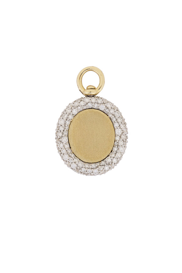 Lucy Delius 14k Yellow Gold Modern Diamond Portrait Pendant